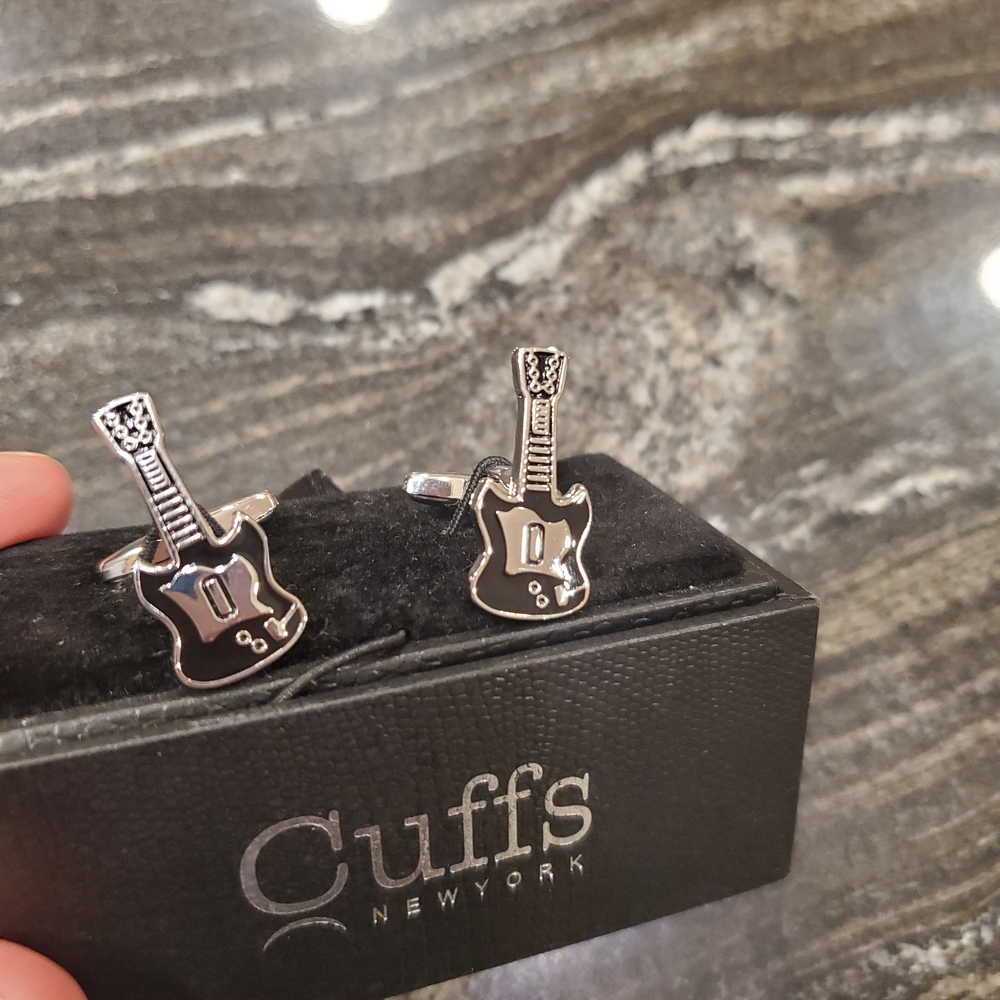 Silver Guitar Cufflinks